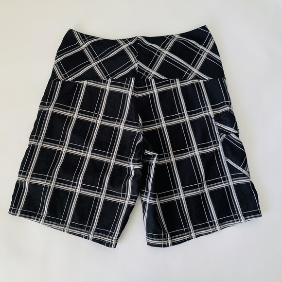 Hurley Board Shorts Men 32 Black Plaid Swim Bottoms Beach Pool Surf 11" - Picture 2 of 11